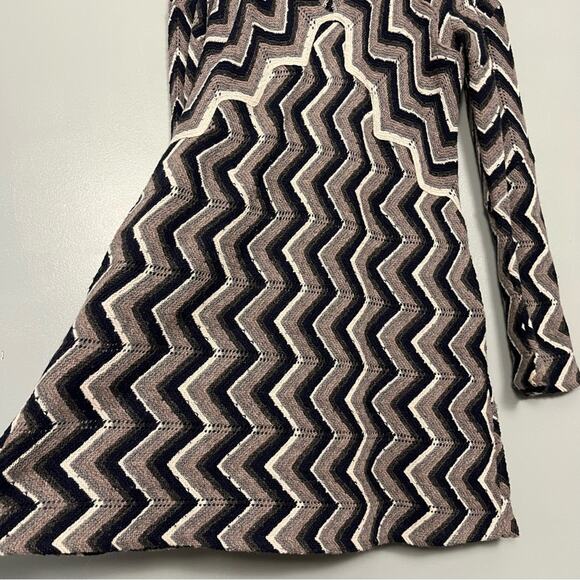 Free People Rhiannon Sweater Dress Chevron Geometric Flared Women’s Size Large - Picture 5 of 12